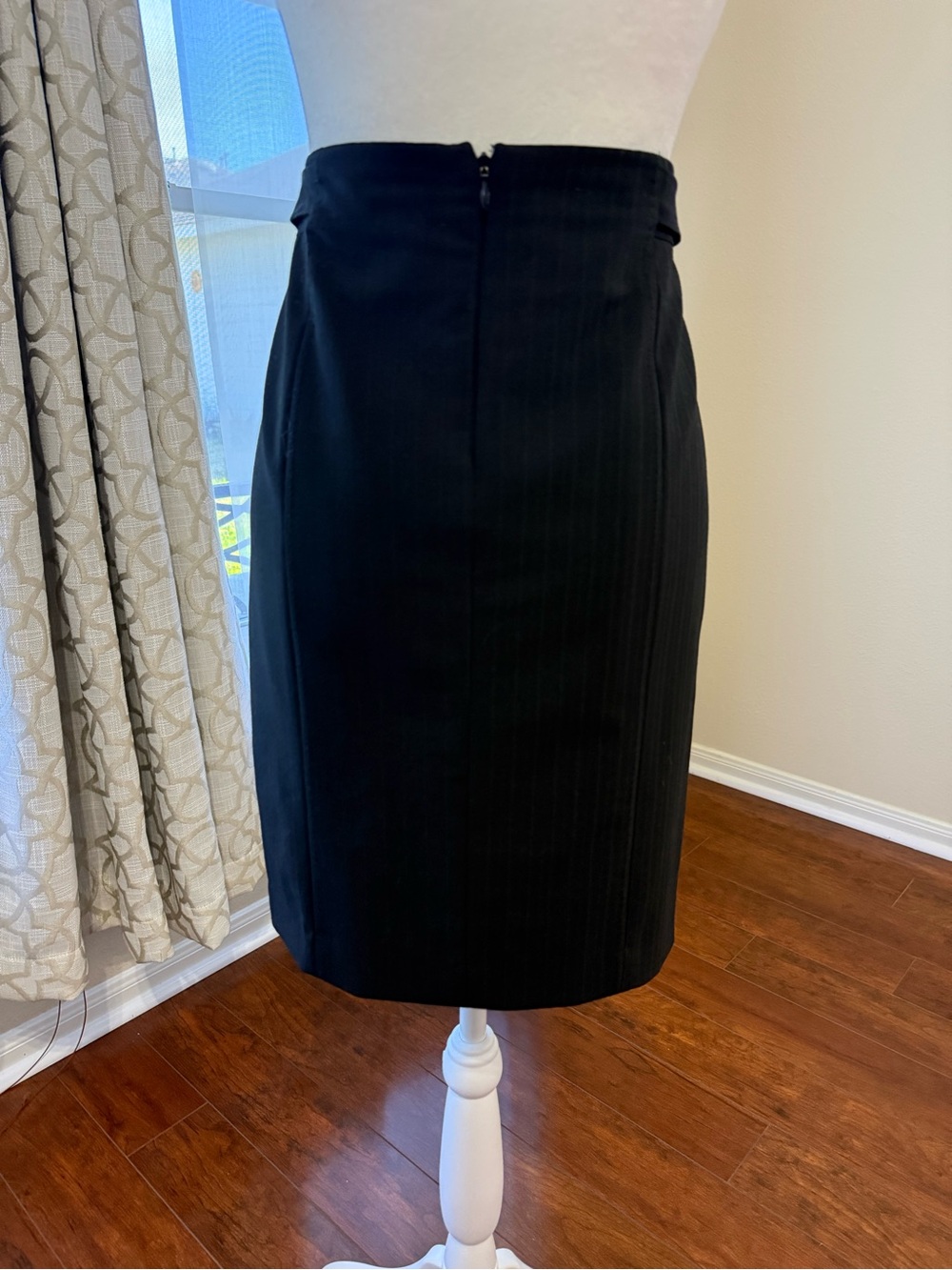 The Limited Black Pinstripe Pencil Skirt